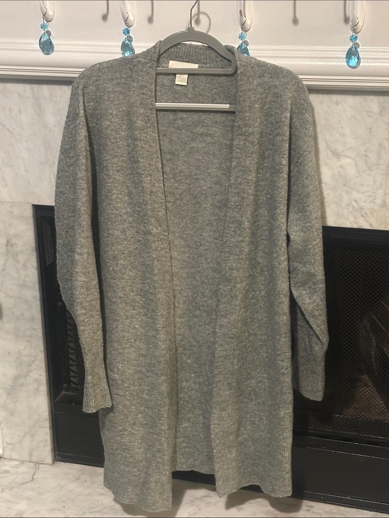 H&M Sweaters - H&M Light Gray Open-Front Knit Cardigan